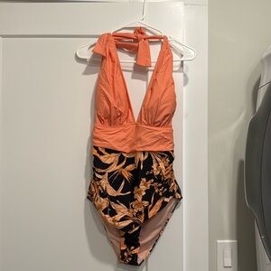 CUPSHE one piece halter top bathing suit. New with tags.